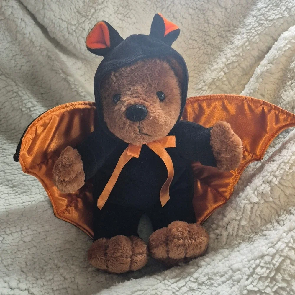 Gund Boo Bear Halloween Bat Costume Plush Brown Teddy Bear Orange Black 43074